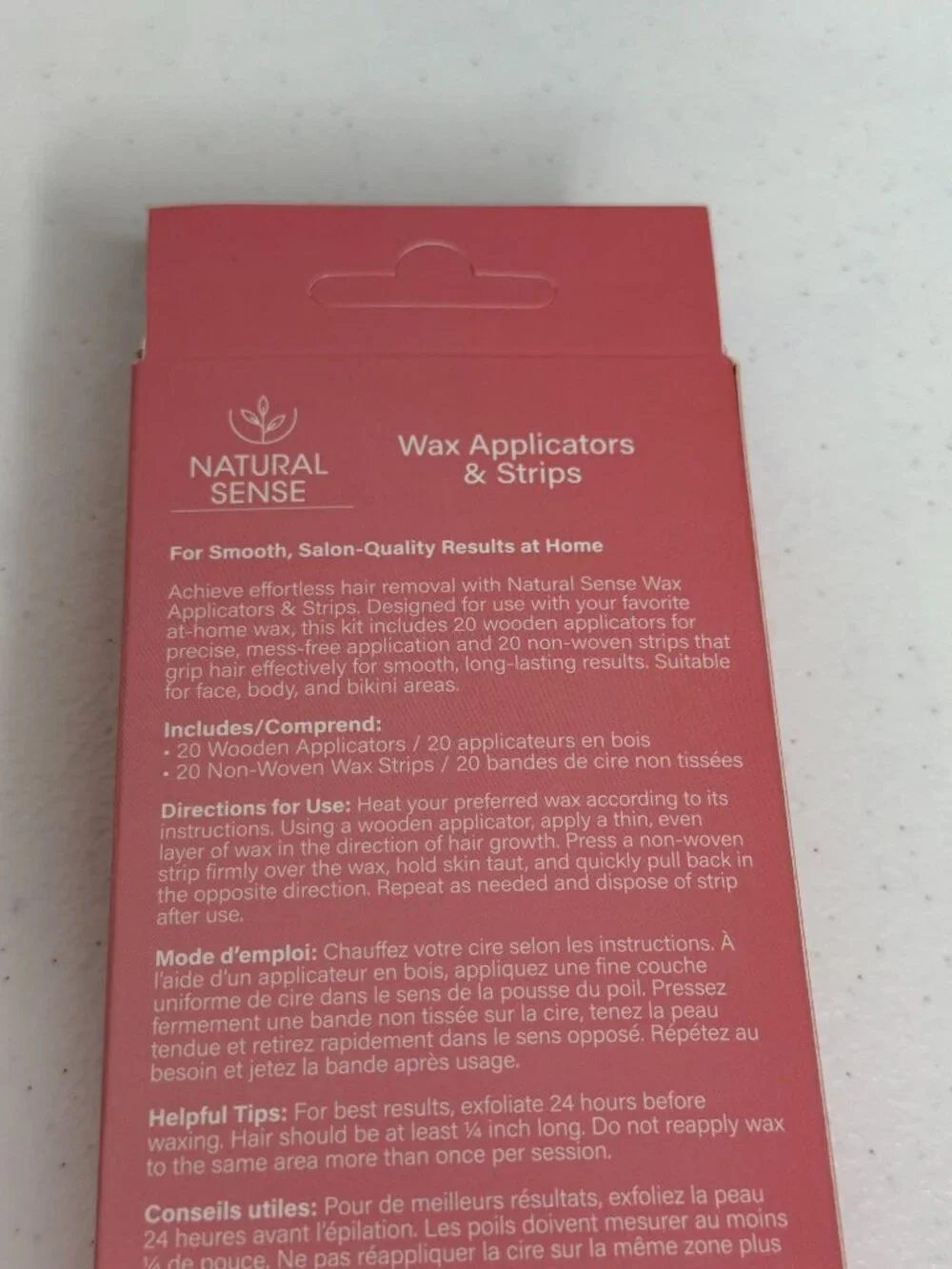 Natural Sense Wax Applicators Strips 40 Pc Hair Removal Kit Non Woven NWT
